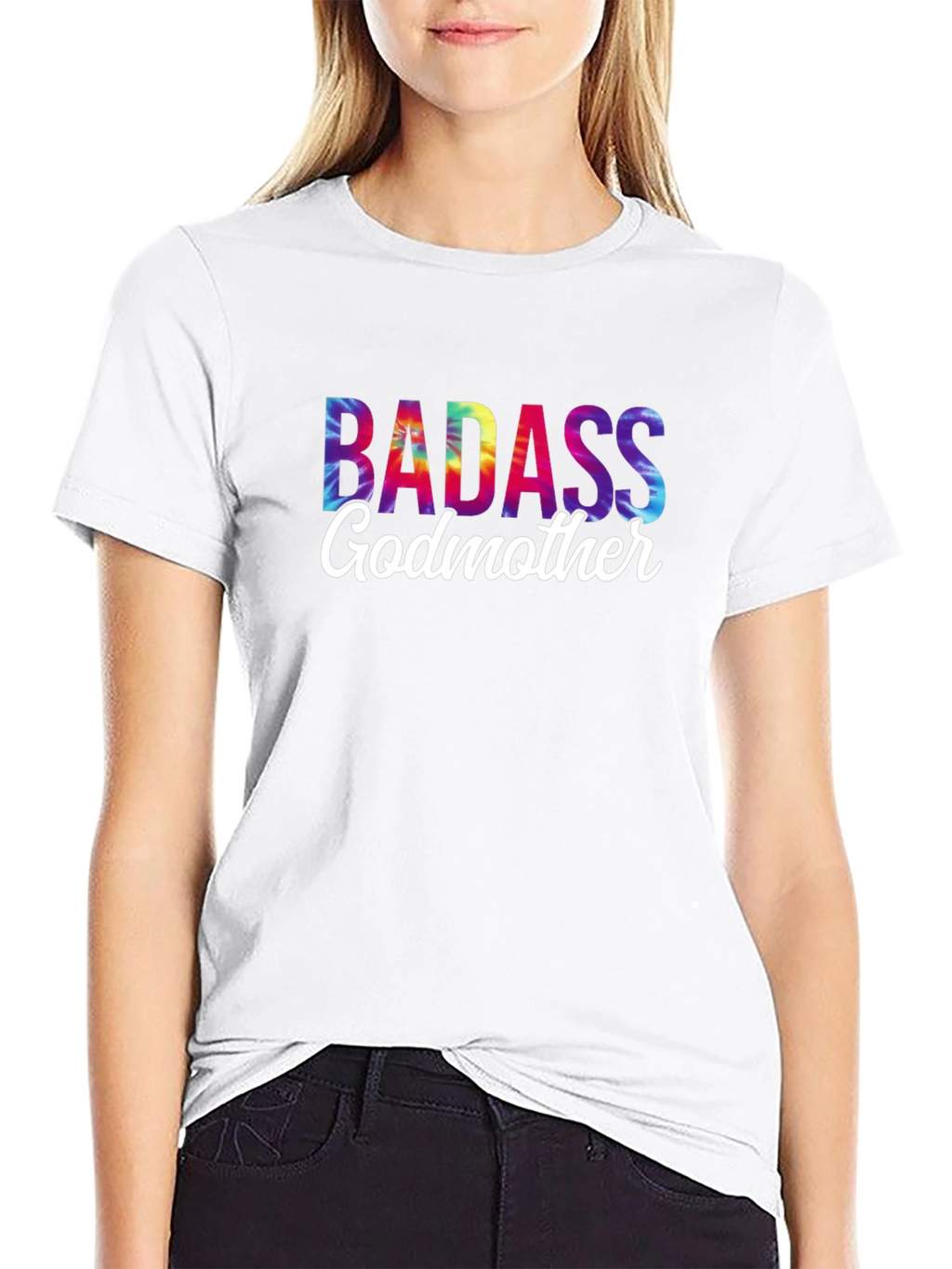Badass Godmother Tie-Dye Graphic Tee - Novelty Gift