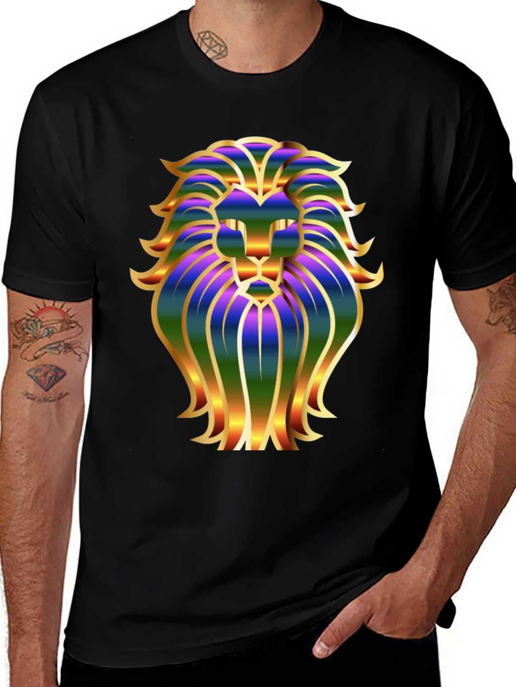 Lion Graphic Black T-Shirt