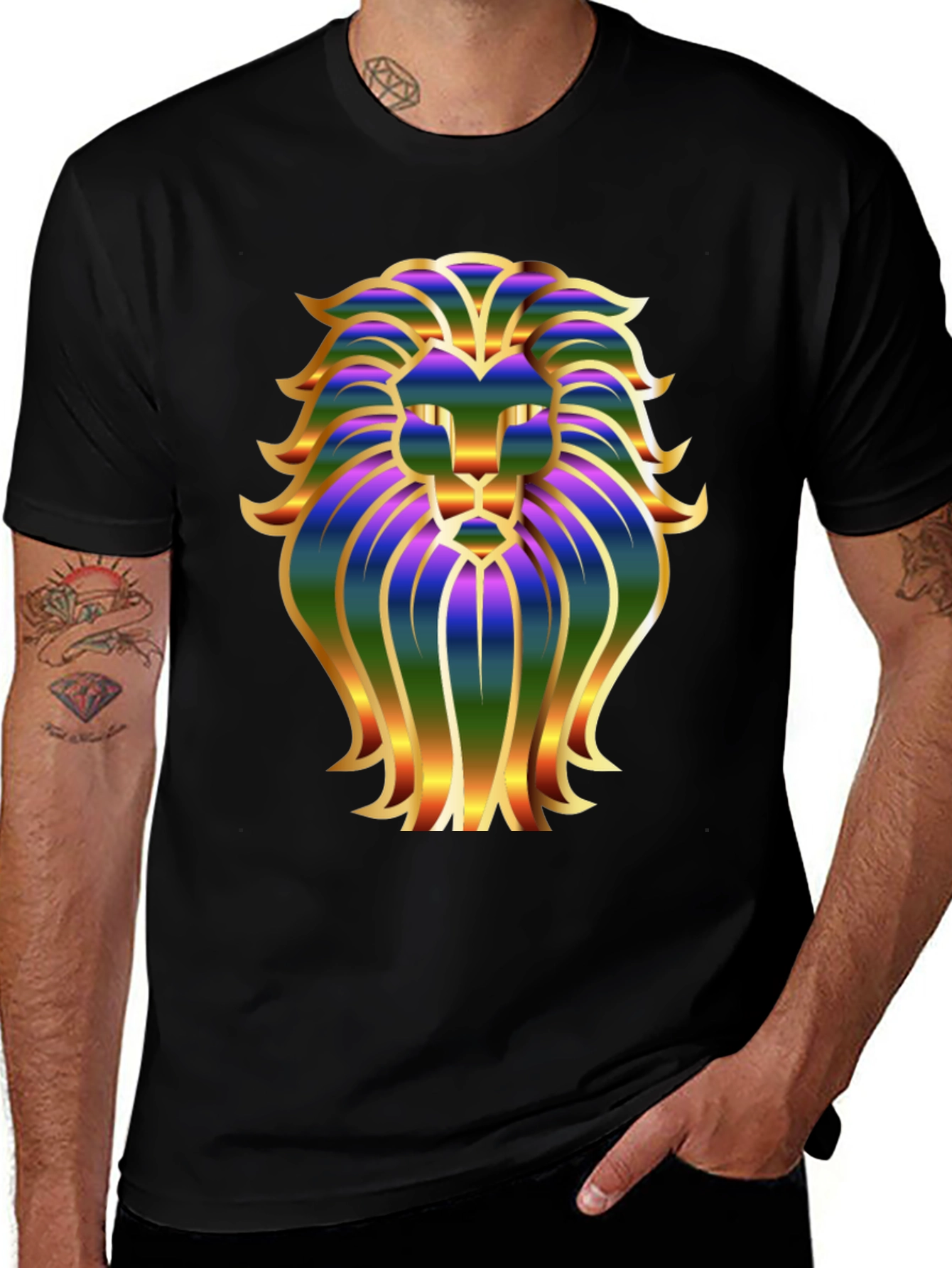 Lion Graphic Black T-Shirt