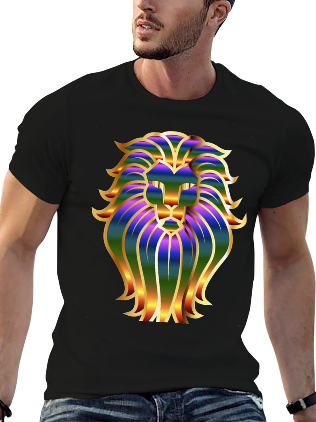 Lion Graphic Black T-Shirt