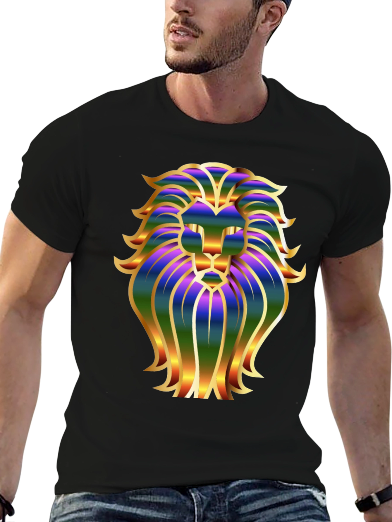 Lion Graphic Black T-Shirt