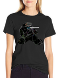 Neon Paintball Player Black T-Shirt