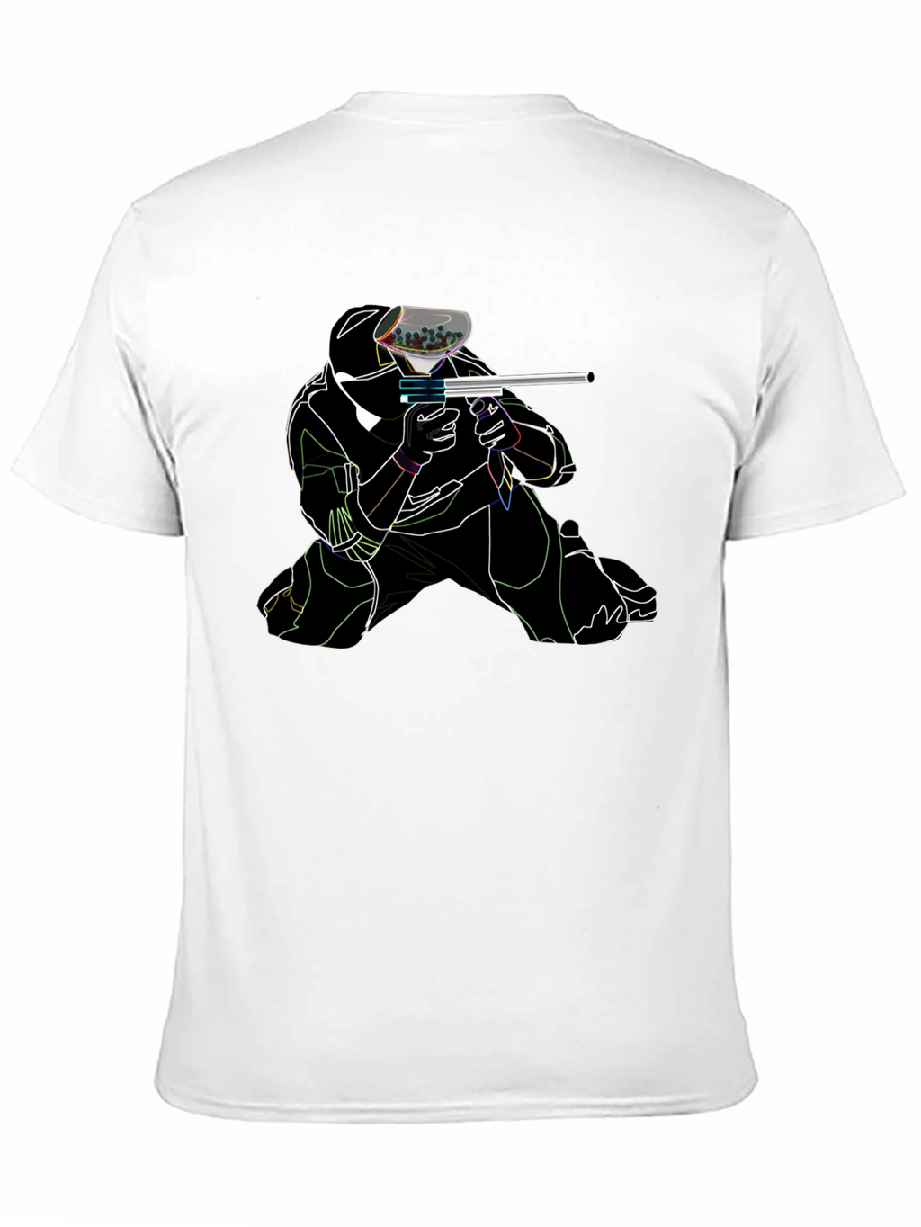 Neon Paintball Player Black T-Shirt