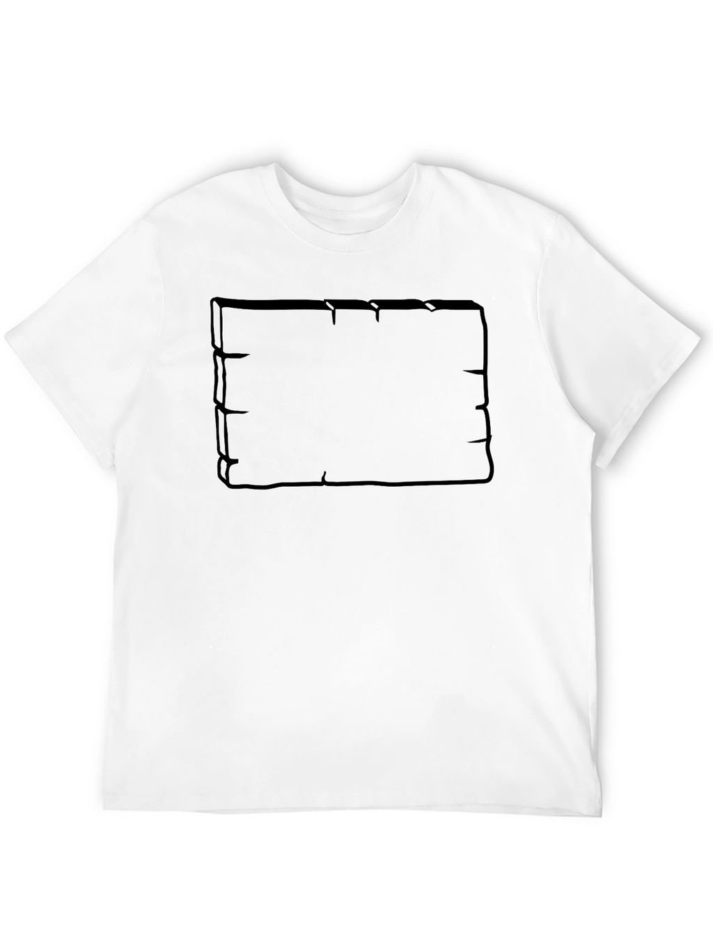 Mens Black Graphic T-Shirt - Wooden Board Design