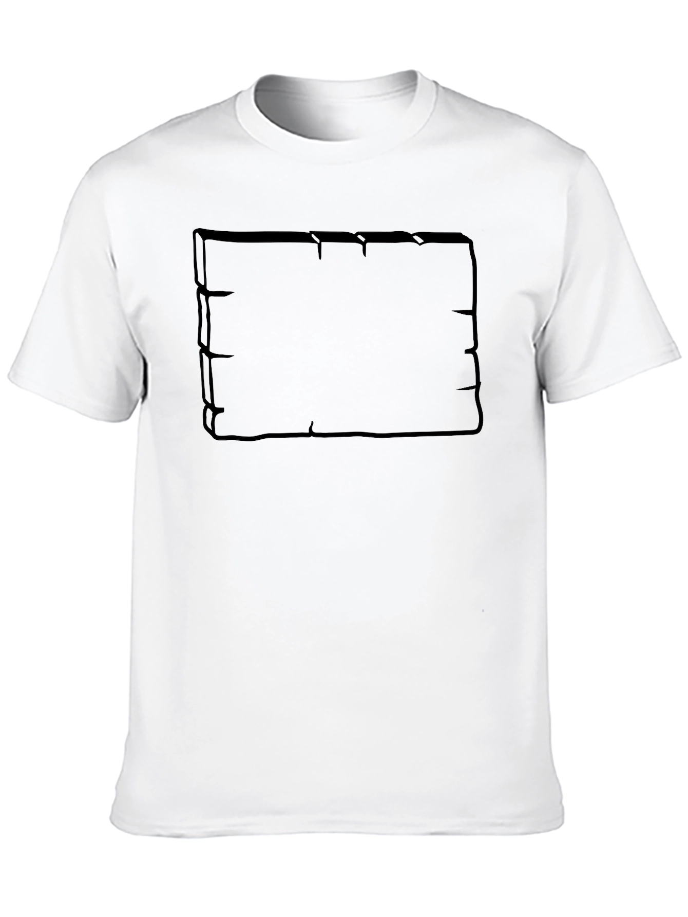 Mens Black Graphic T-Shirt - Wooden Board Design