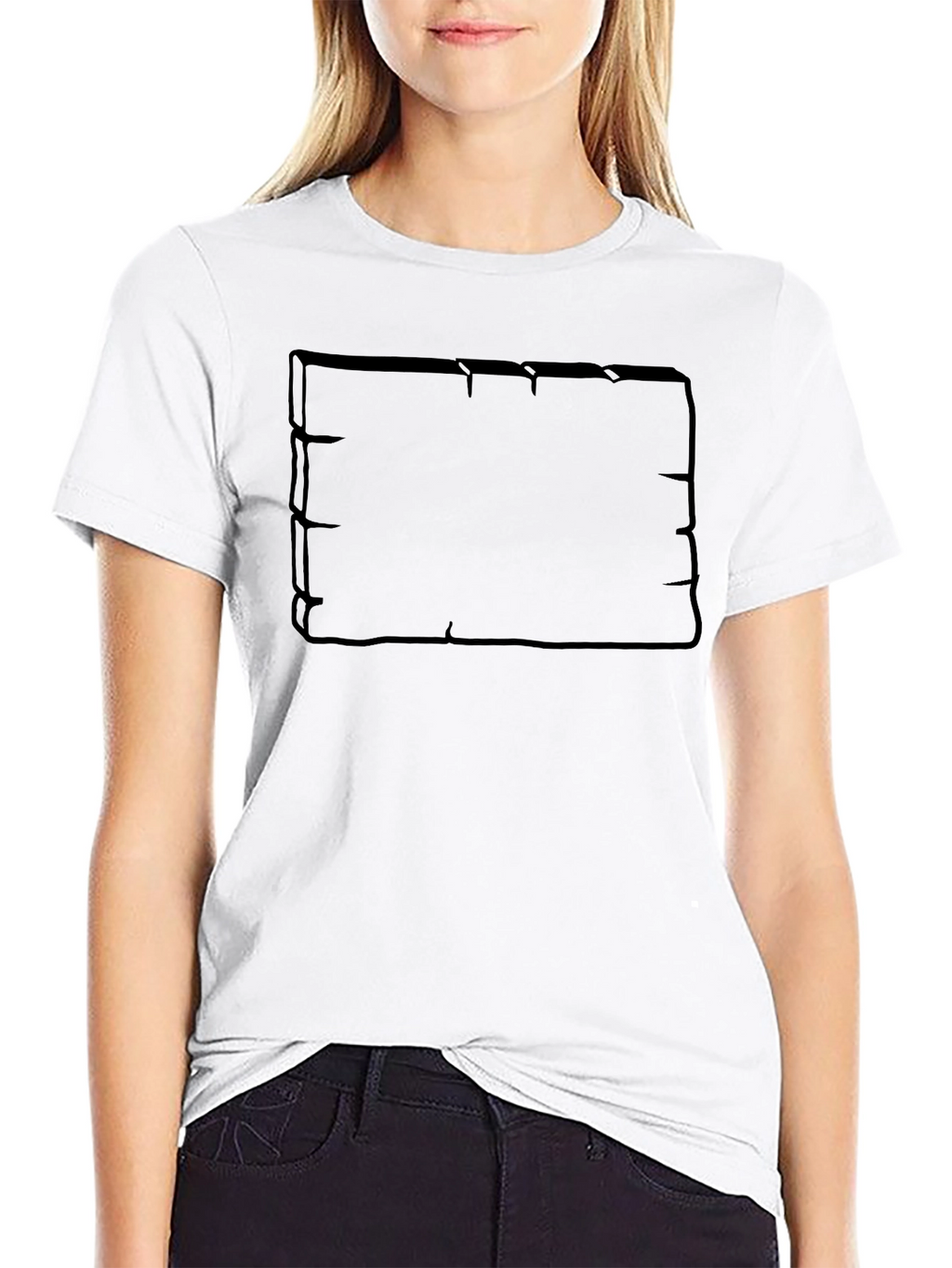 Mens Black Graphic T-Shirt - Wooden Board Design