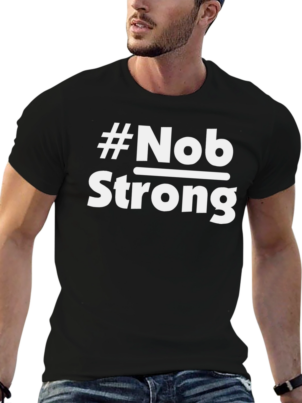 #Nob Strong Black T-Shirt - Statement Tee