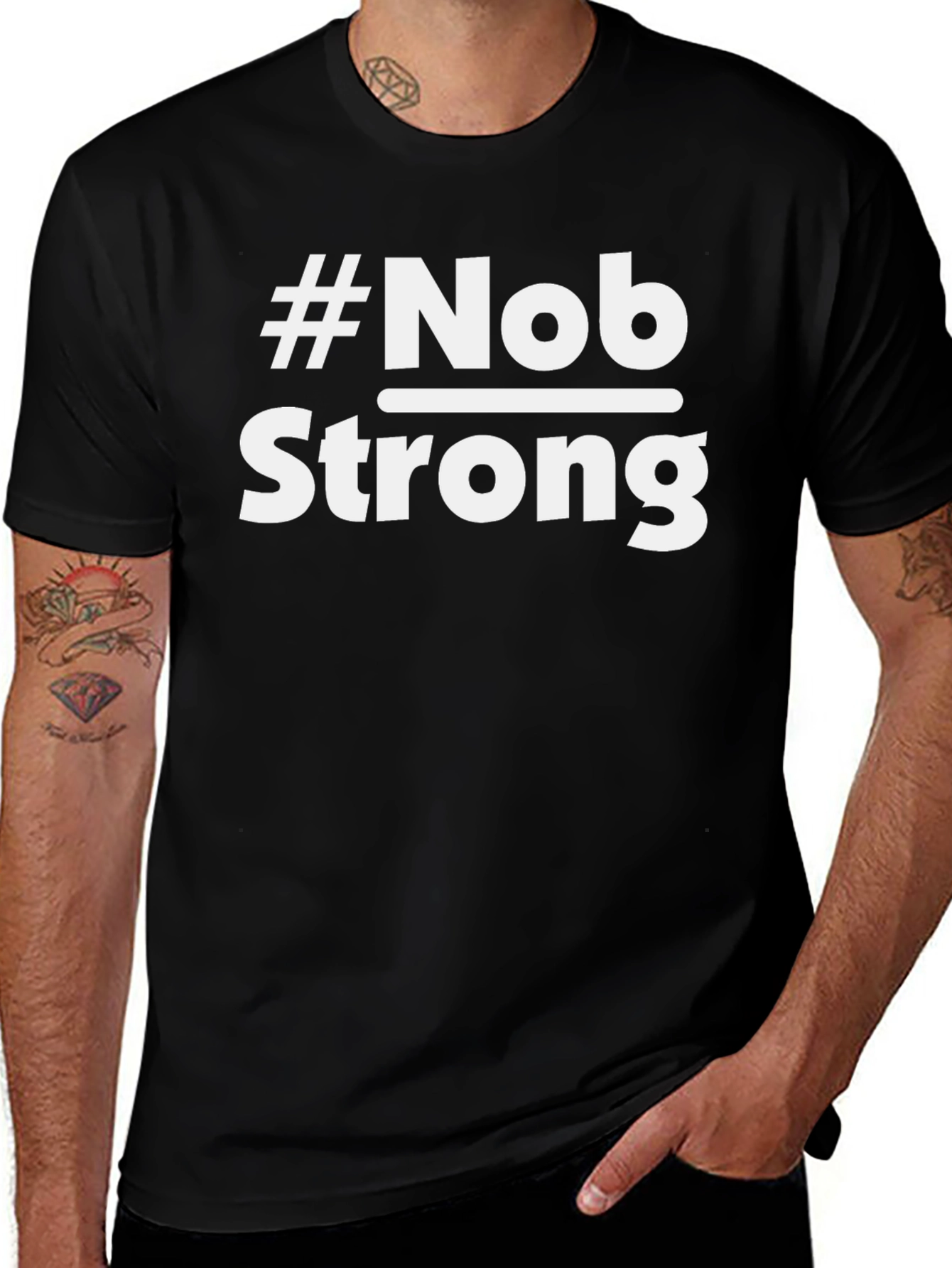 #Nob Strong Black T-Shirt - Statement Tee
