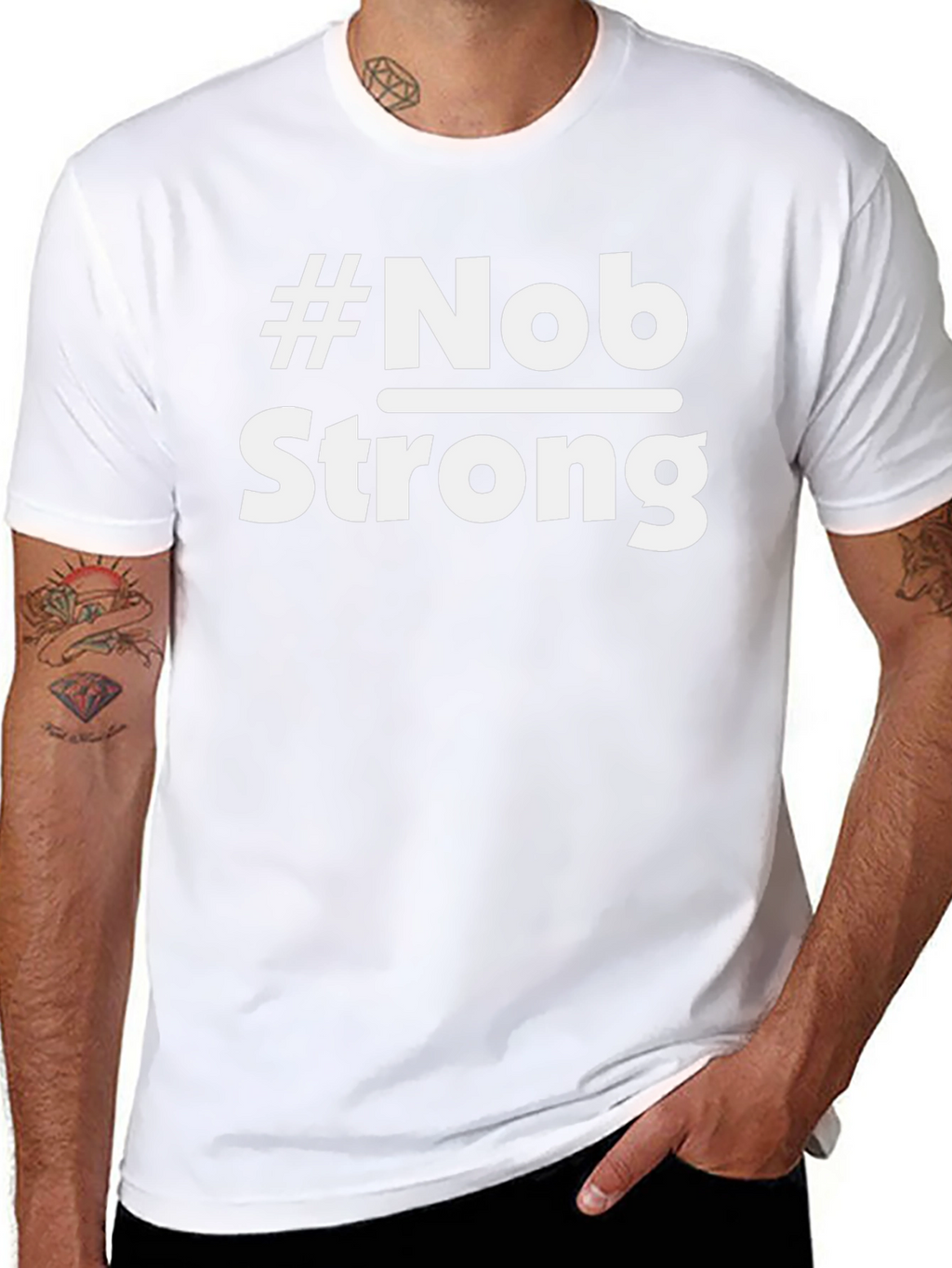 #Nob Strong Black T-Shirt - Statement Tee