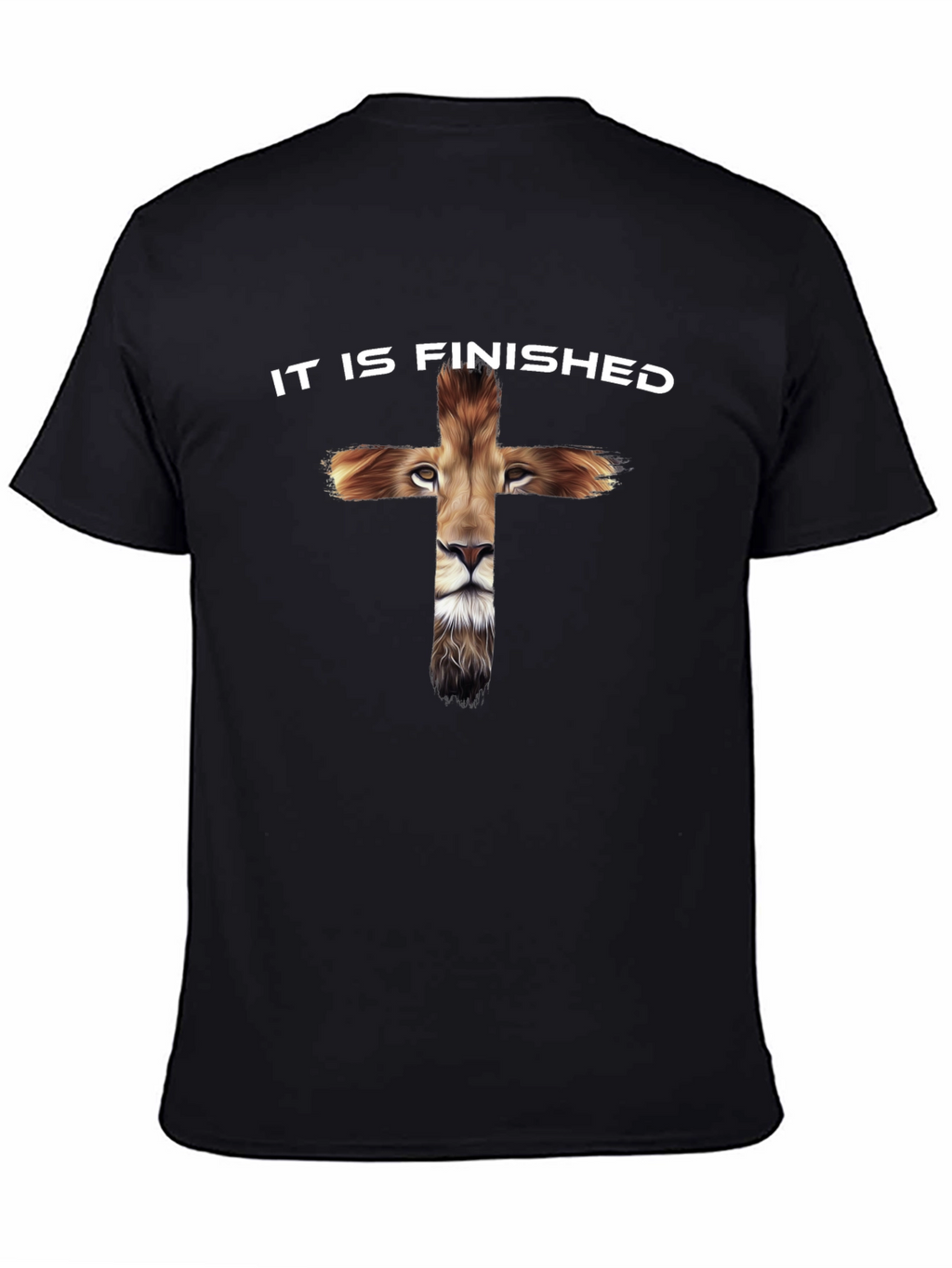 It Is Finished Lion Cross Graphic Tee - Black