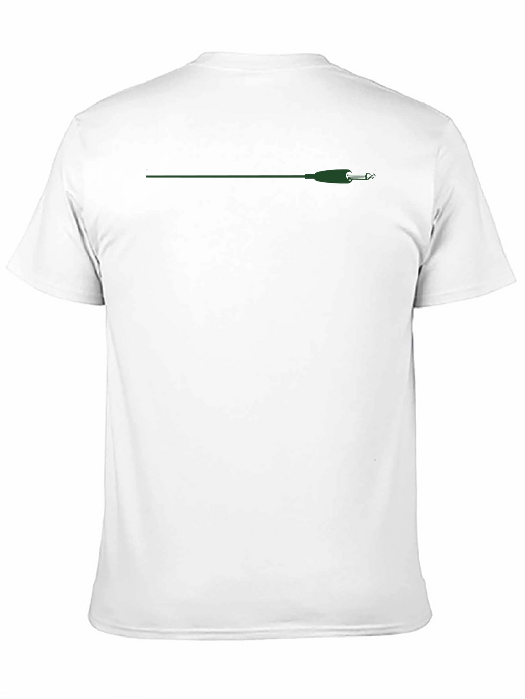 Black T-Shirt with Green Fishing Rod Graphic