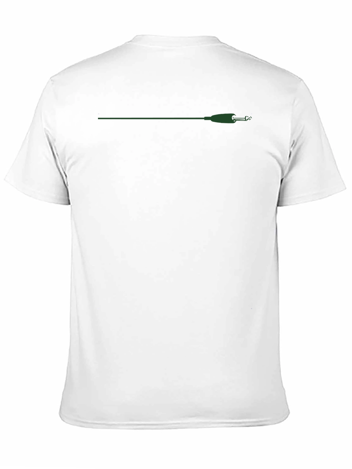 Black T-Shirt with Green Fishing Rod Graphic