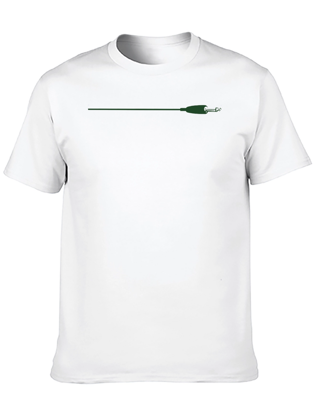 Black T-Shirt with Green Fishing Rod Graphic
