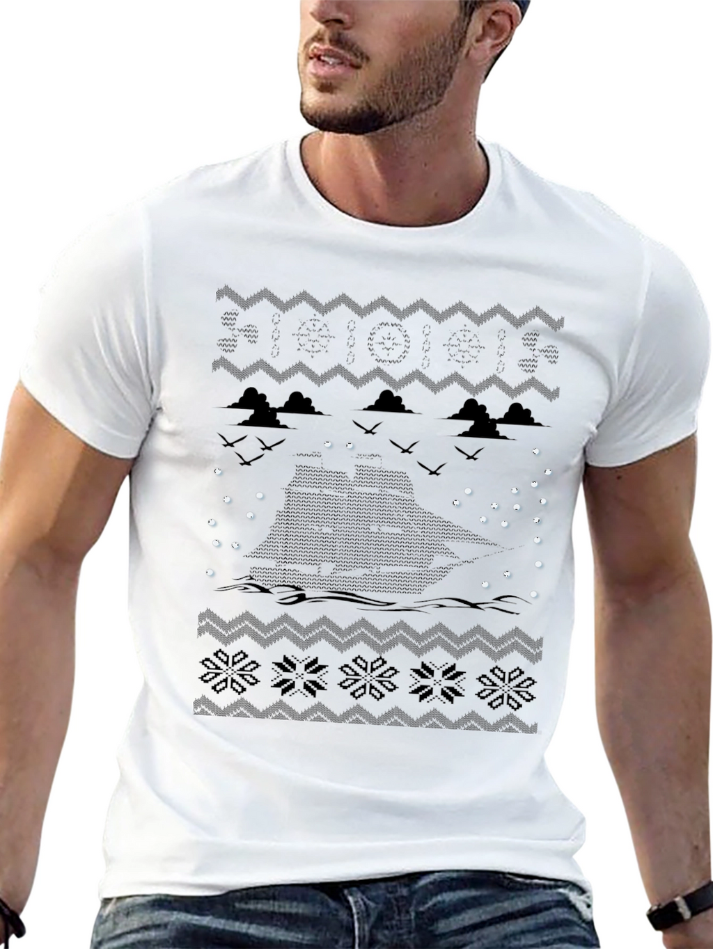 Nautical Christmas Crewneck T-Shirt