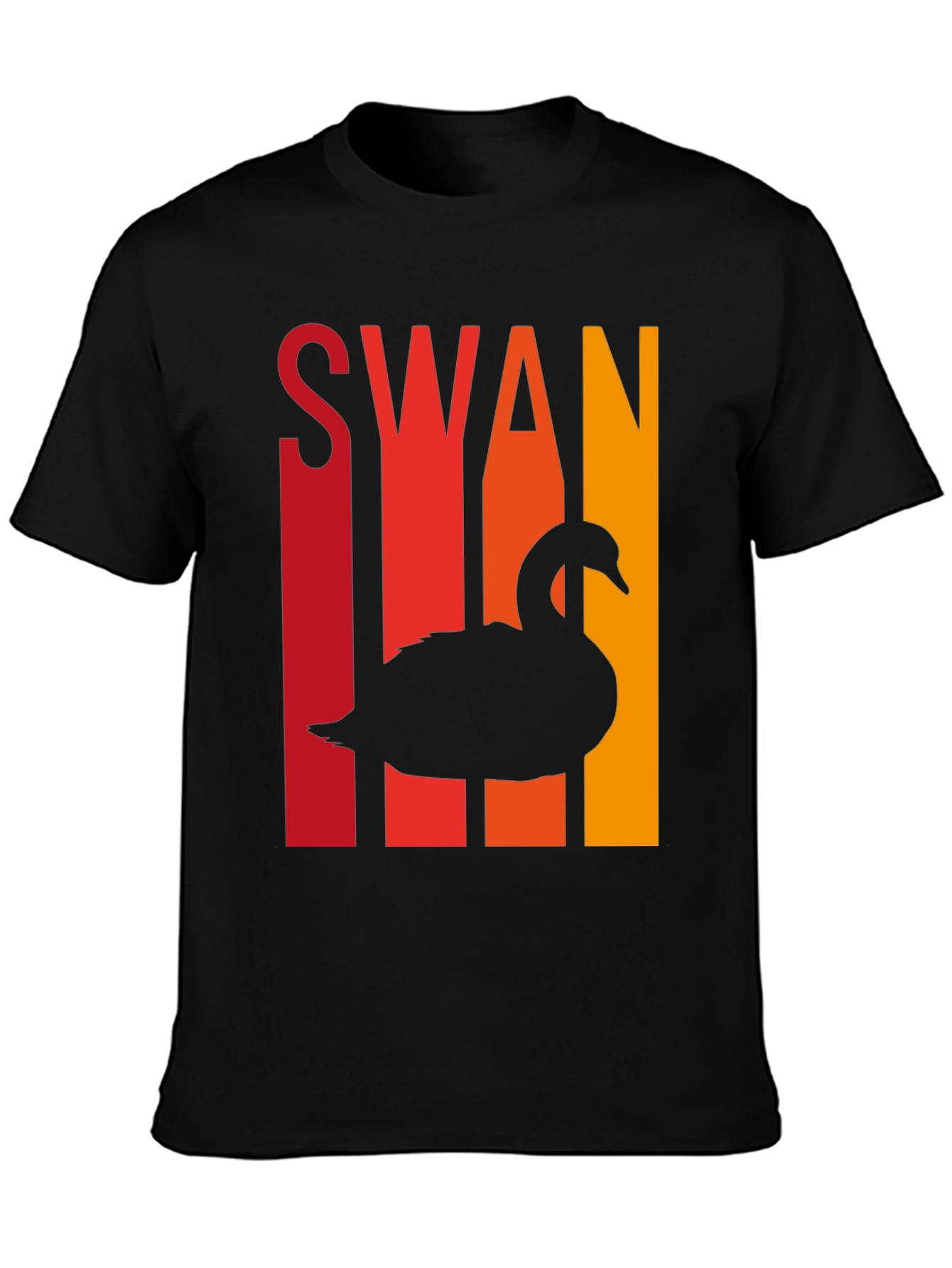 Retro Swan T-Shirt - Cool Bird Silhouette Tee