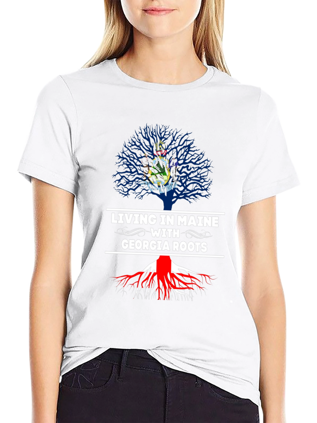 Living in Maine with Georgia Roots T-Shirt