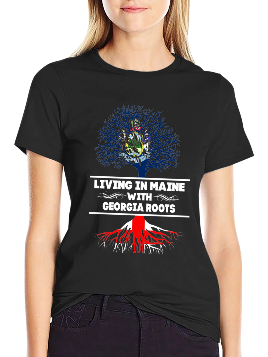 Living in Maine with Georgia Roots T-Shirt