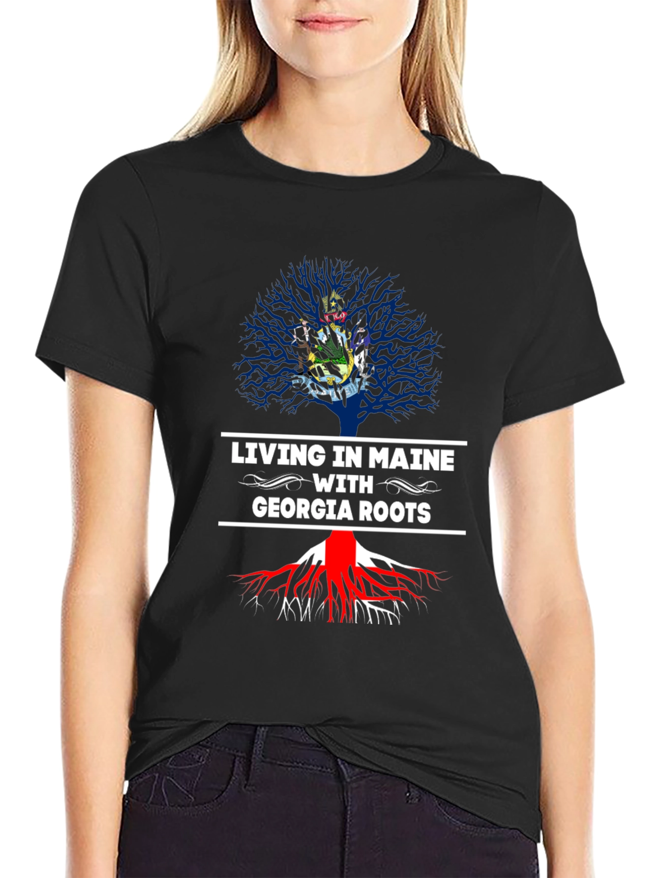 Living in Maine with Georgia Roots T-Shirt