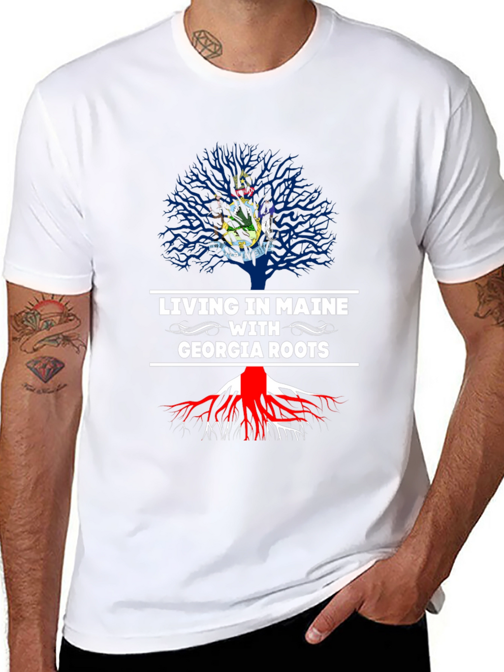 Living in Maine with Georgia Roots T-Shirt