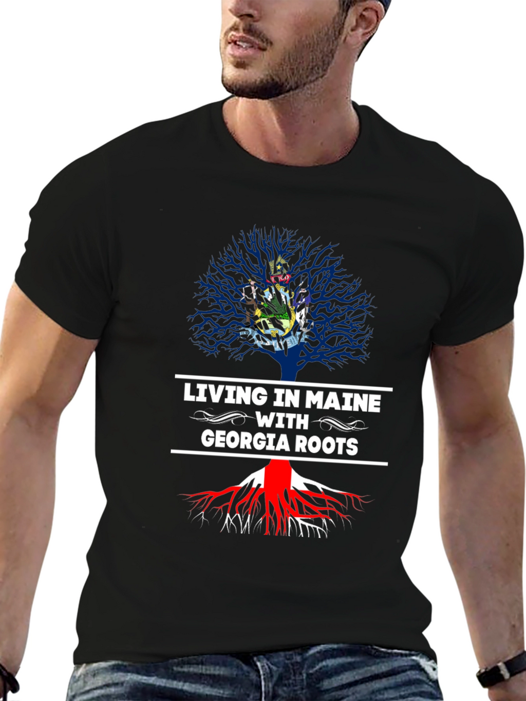 Living in Maine with Georgia Roots T-Shirt