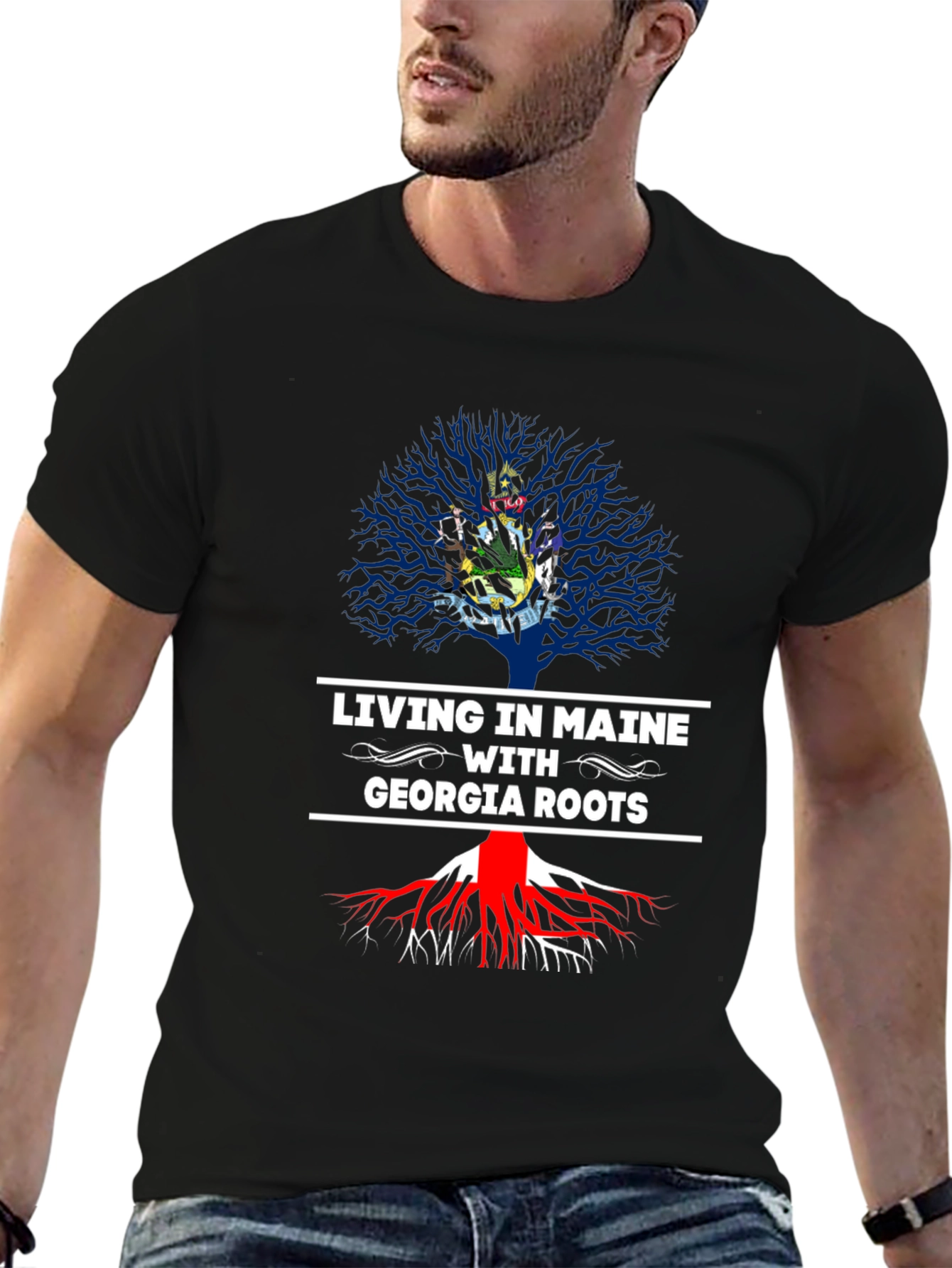 Living in Maine with Georgia Roots T-Shirt