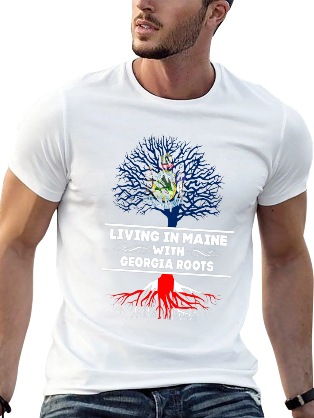 Living in Maine with Georgia Roots T-Shirt