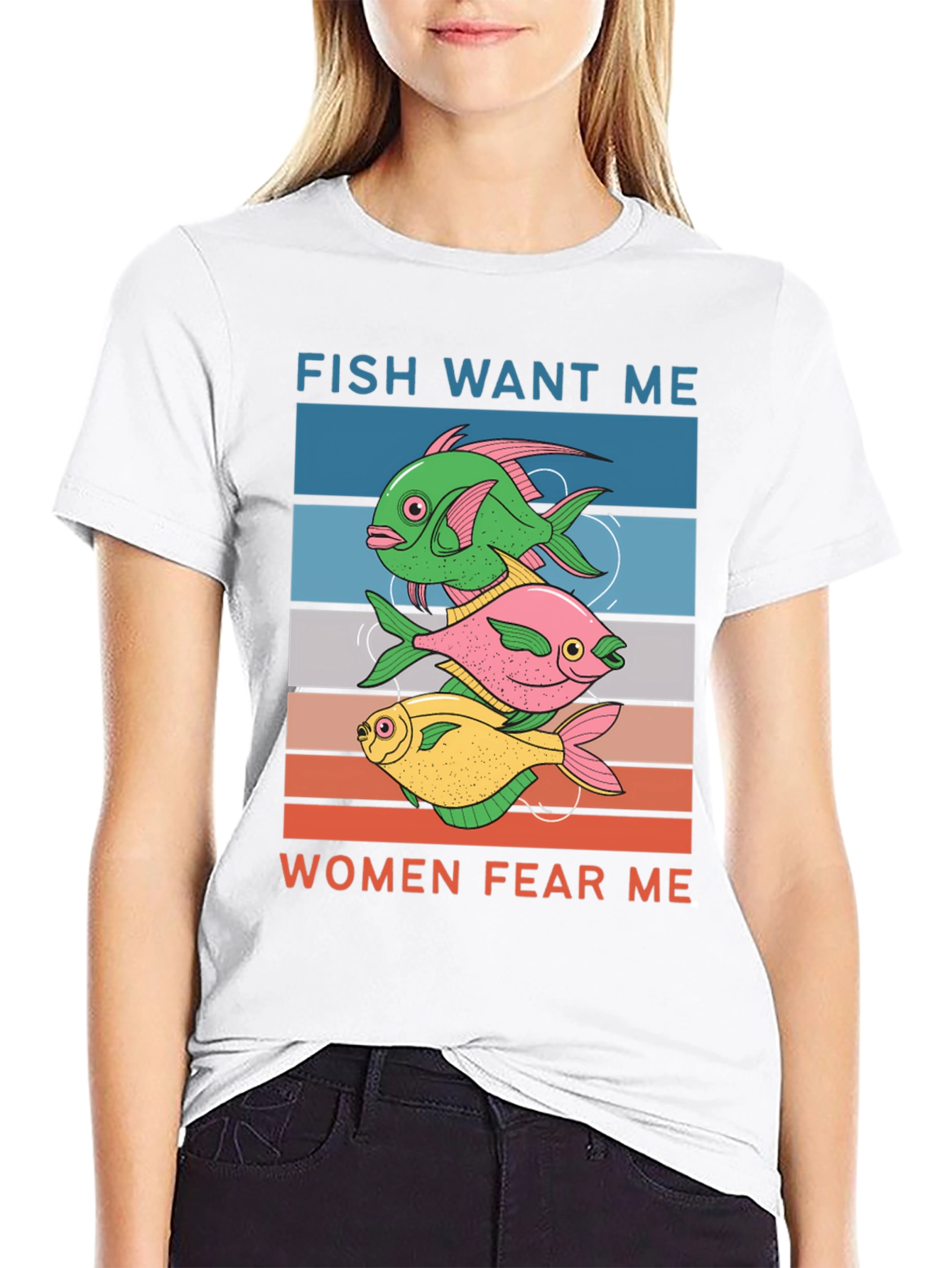 Fish Want Me Women Fear Me Graphic Tee