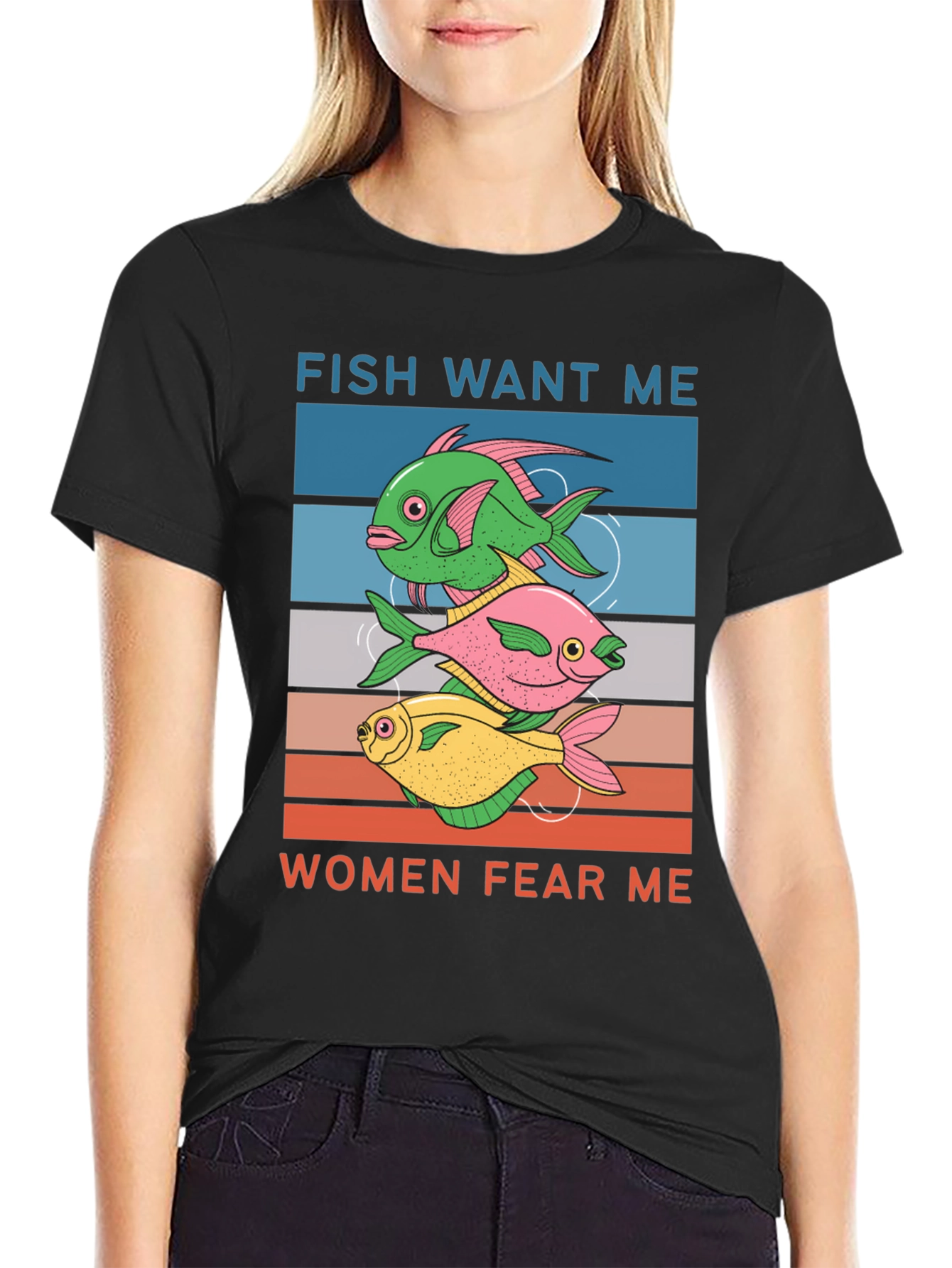 Fish Want Me Women Fear Me Graphic Tee