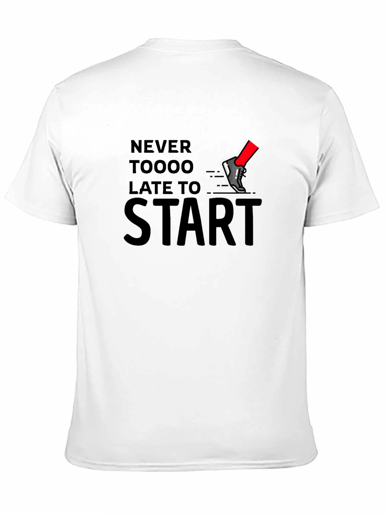 Never Too Late to Start Black Graphic Tee