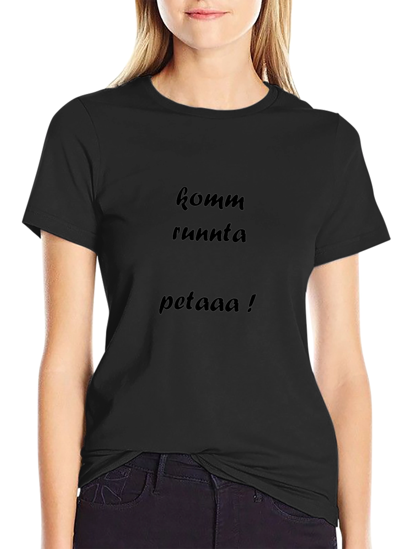 Komm Runnta Petaaa Black T-Shirt