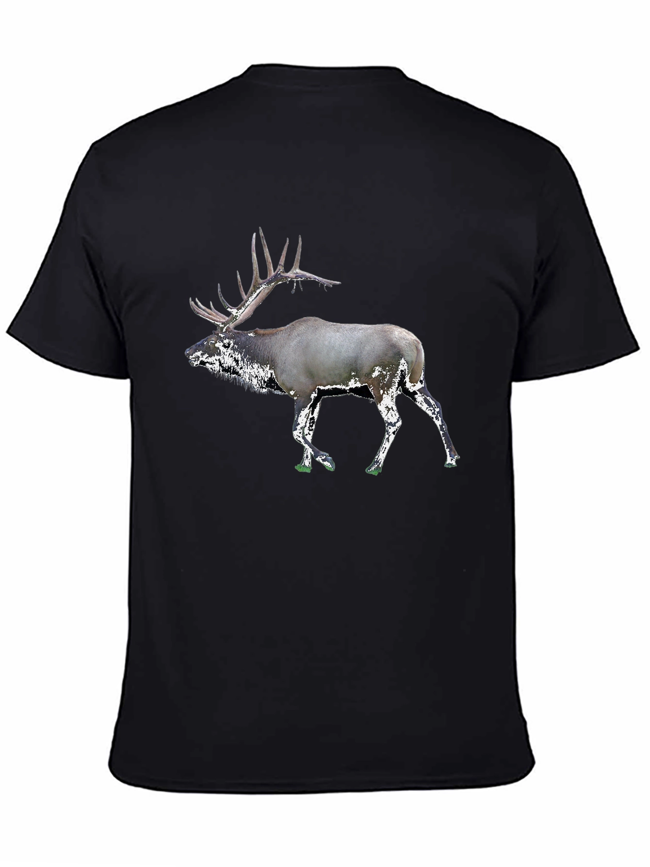 Elk Graphic Tee - Black Casual T-Shirt