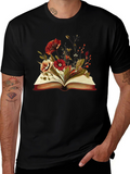 Floral Book T-Shirt - Literary Style