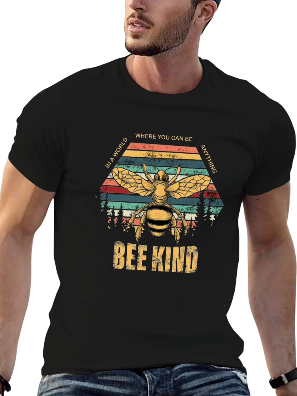 Bee Kind Graphic T-Shirt - Retro Style
