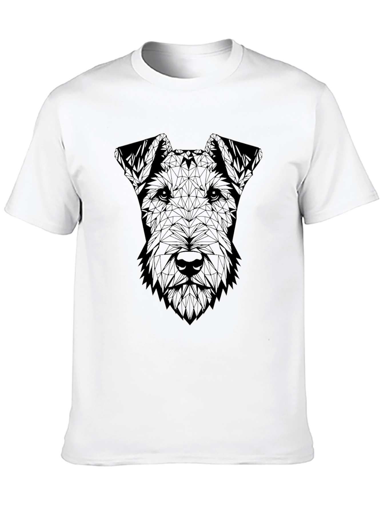 Geometric Dog Graphic Tee - Modern Style
