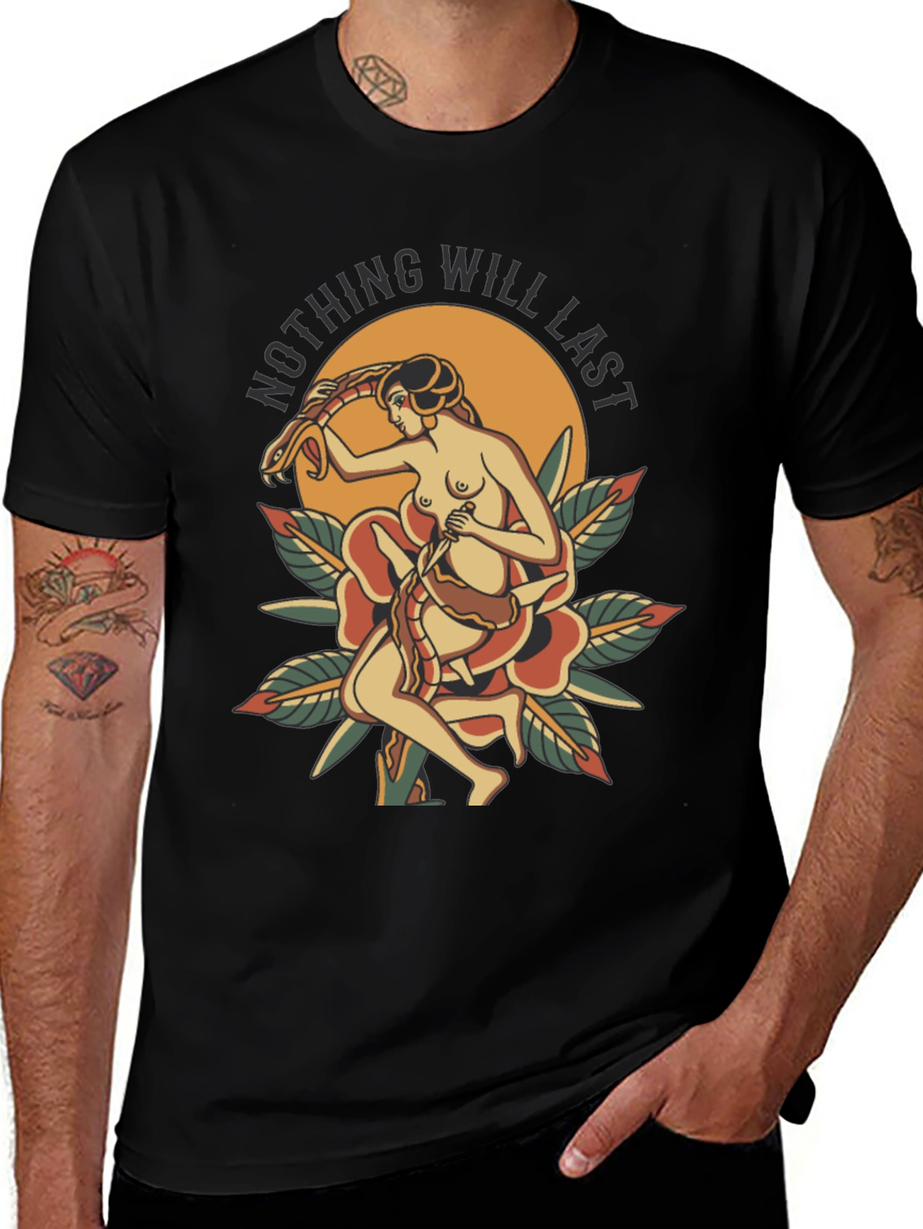 Nothing Will Last Graphic Tee - Black