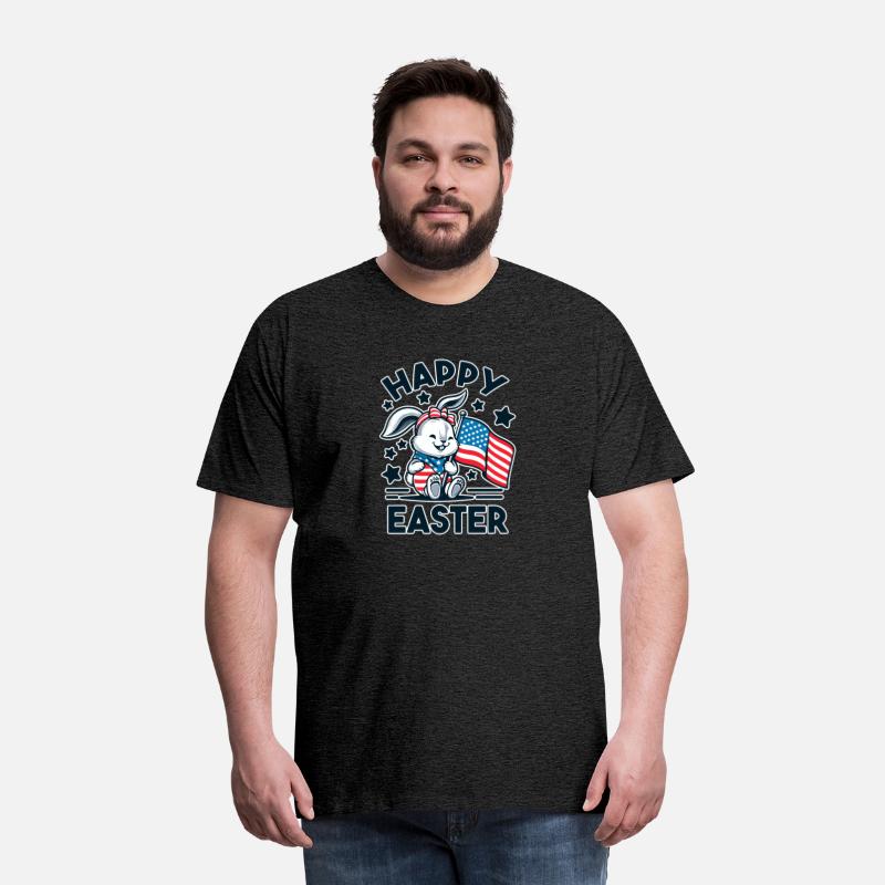 Easter Bunny with American Flag - Happy Easter