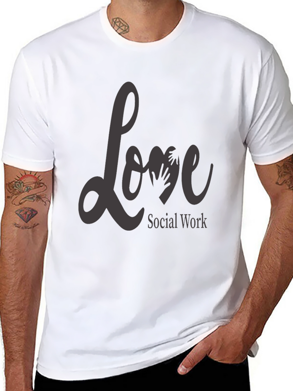 Love Social Work T-Shirt - Black