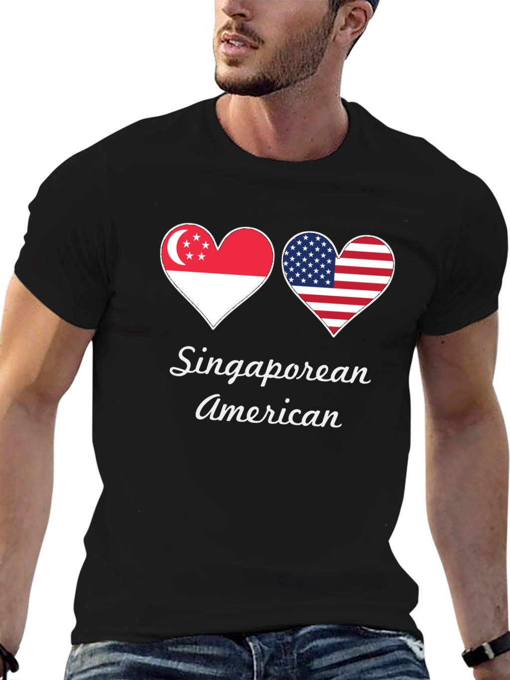 Singaporean American Heart Flag T-Shirt