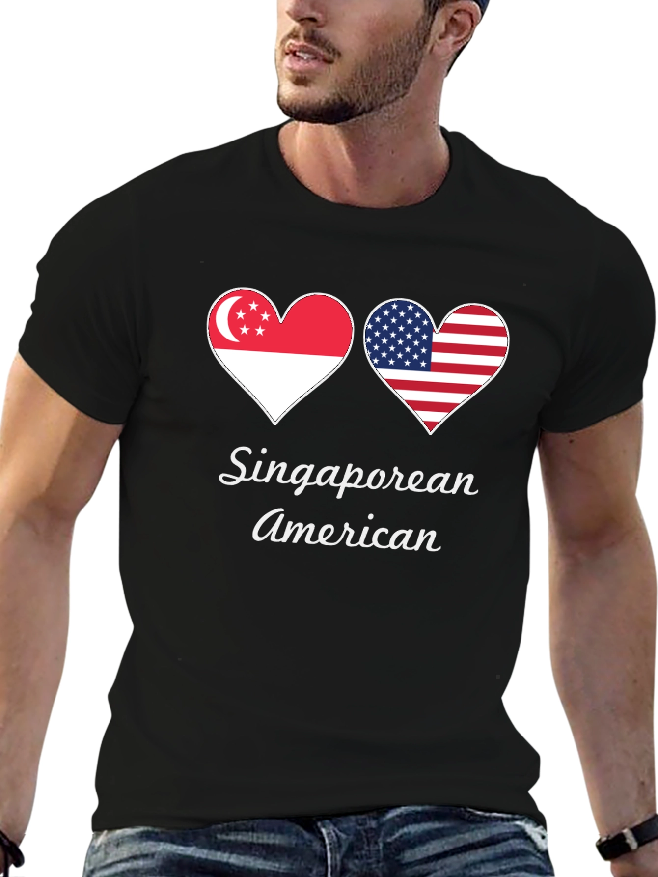 Singaporean American Heart Flag T-Shirt