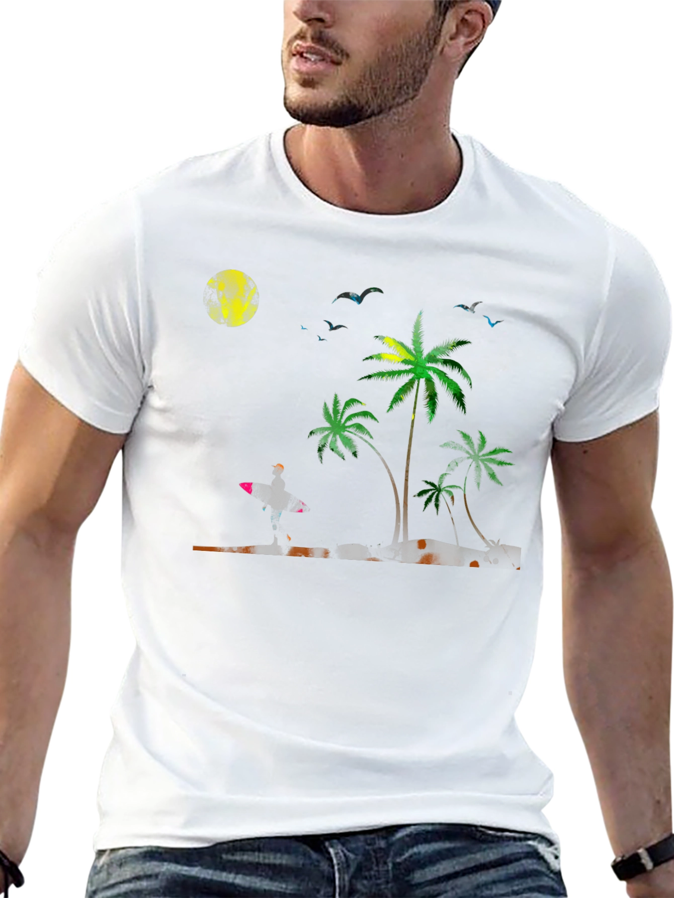 Tropical Beach Scene T-Shirt