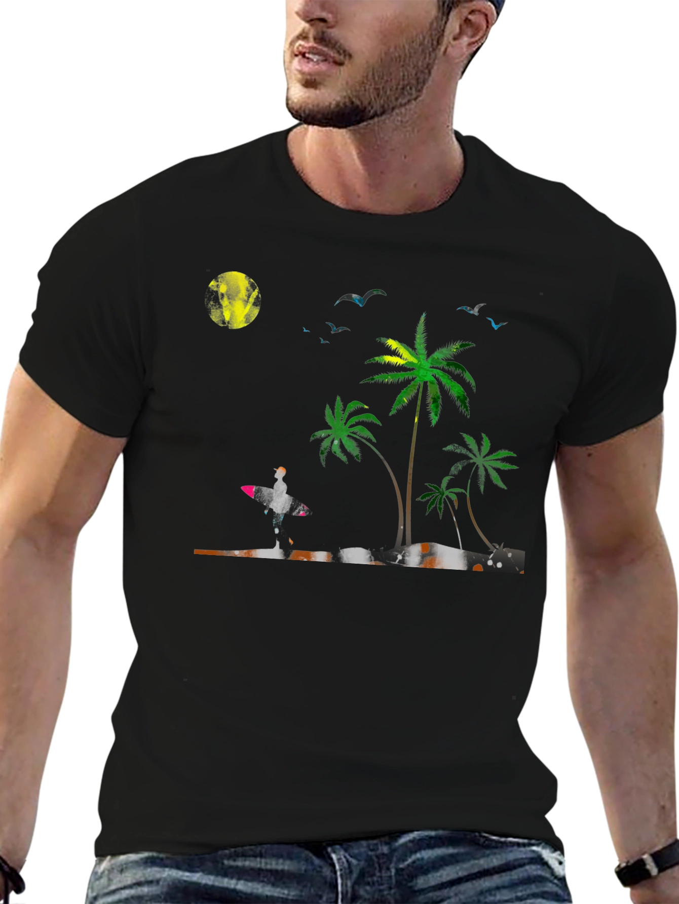 Tropical Beach Scene T-Shirt