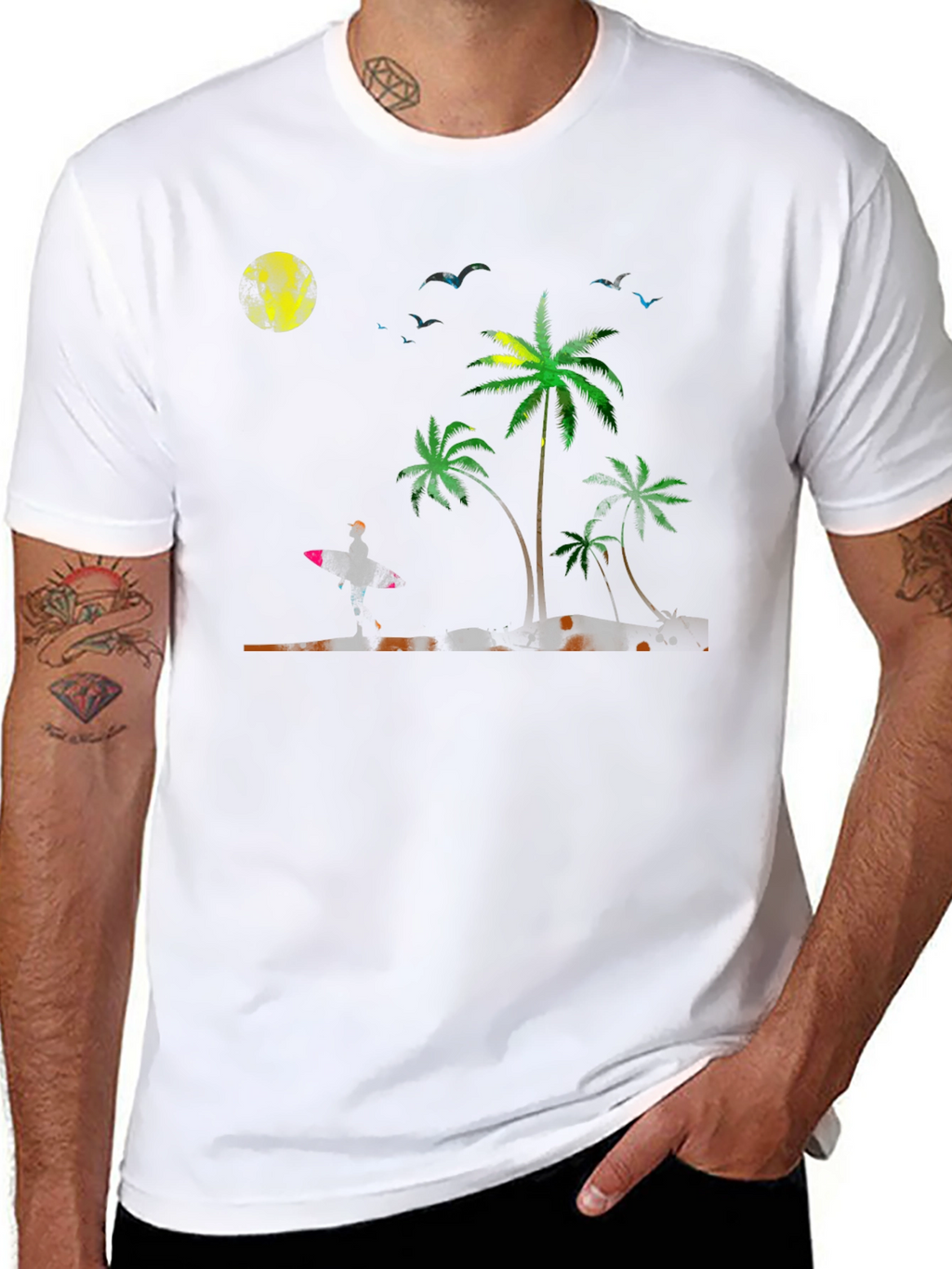Tropical Beach Scene T-Shirt