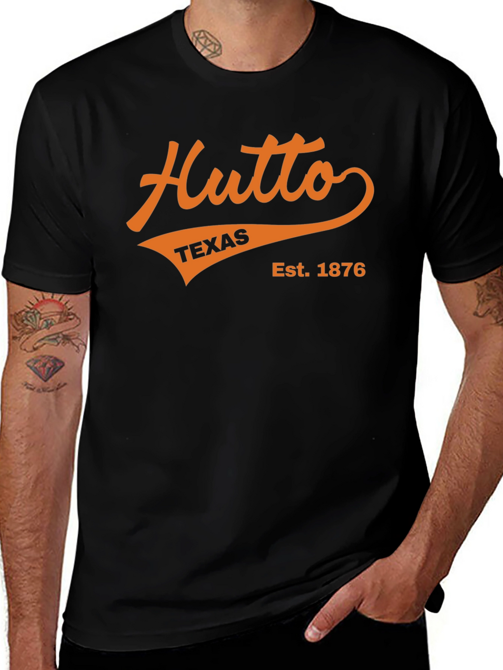 Hutto Texas Est. 1876 Black T-Shirt