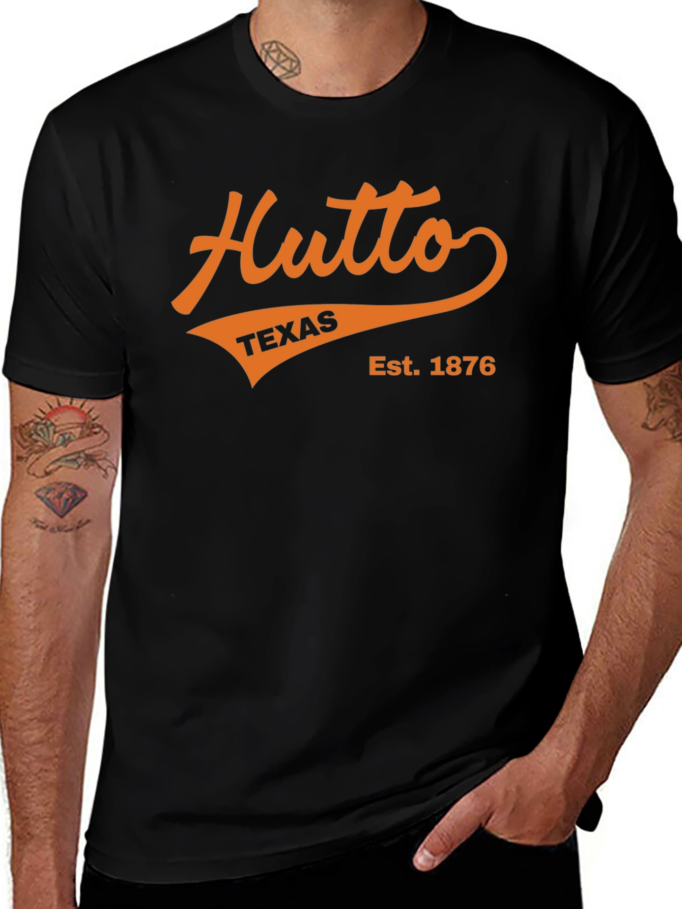 Hutto Texas Est. 1876 Black T-Shirt