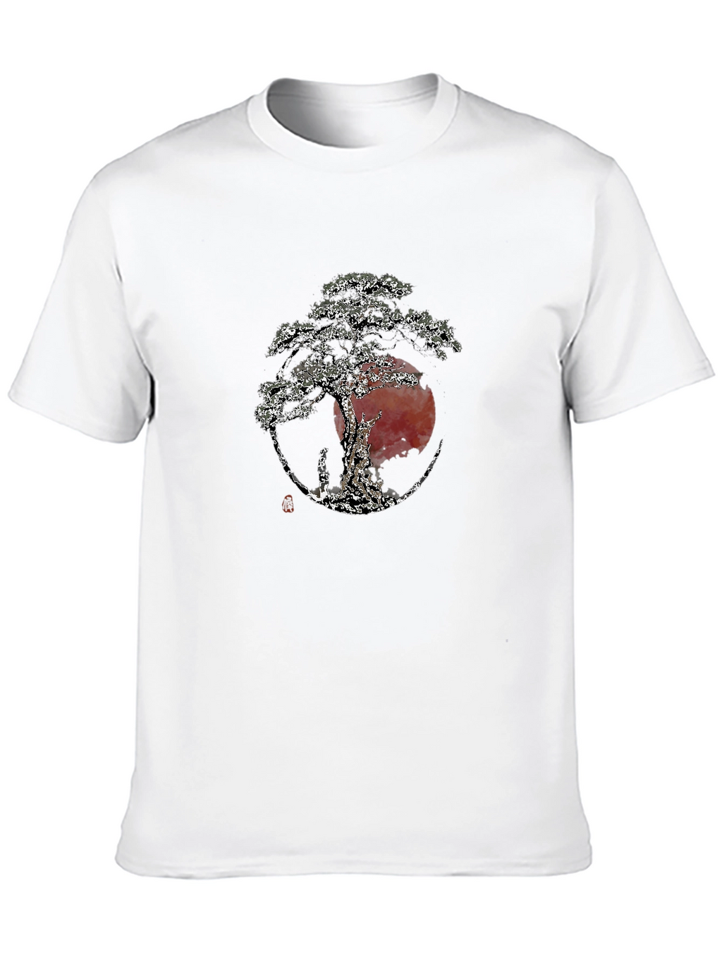 Bonsai Tree Graphic Tee - Zen Style Black T-Shirt