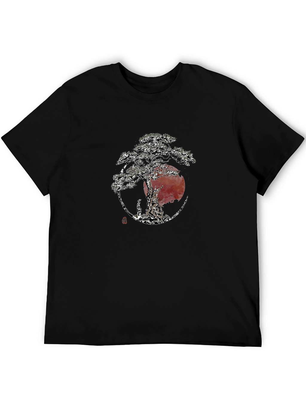 Bonsai Tree Graphic Tee - Zen Style Black T-Shirt