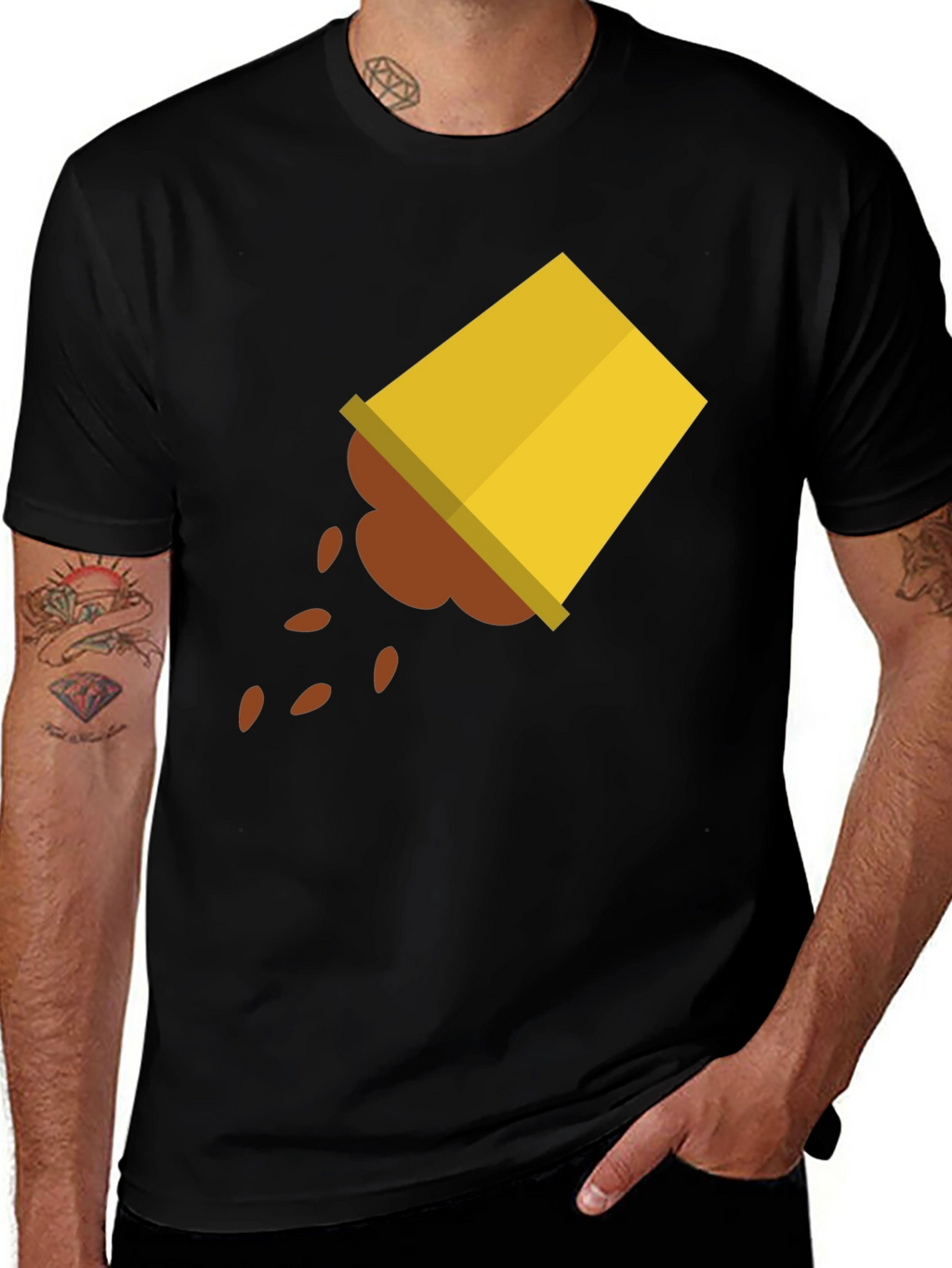 Spilled Coffee Graphic Tee - Unisex Black T-Shirt