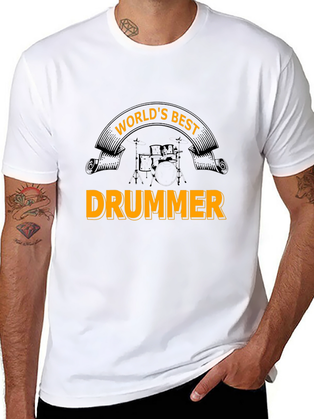 Worlds Best Drummer T-Shirt - Music Lover Gift