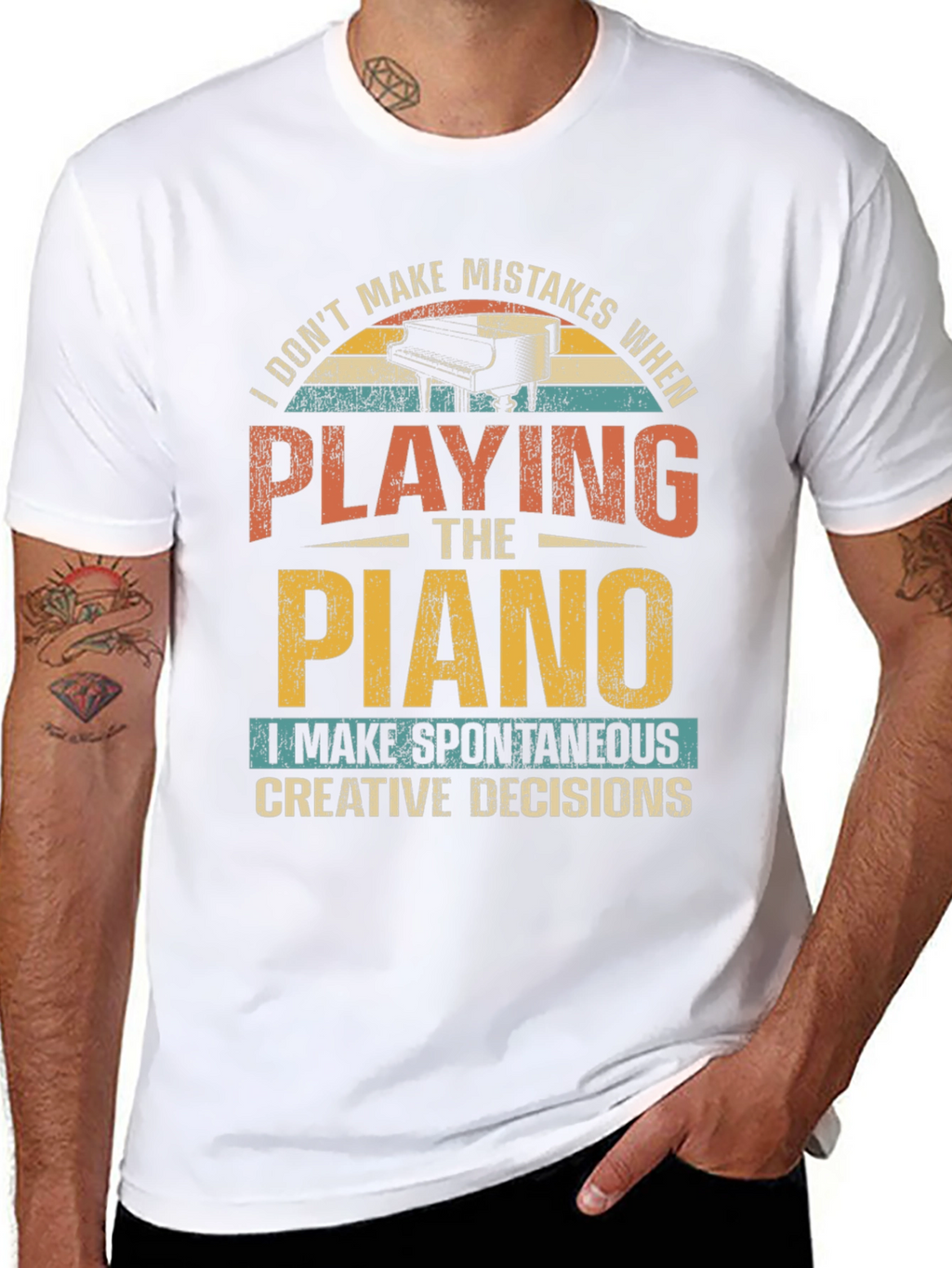 Funny Piano T-Shirt - Spontaneous Creative Decisions
