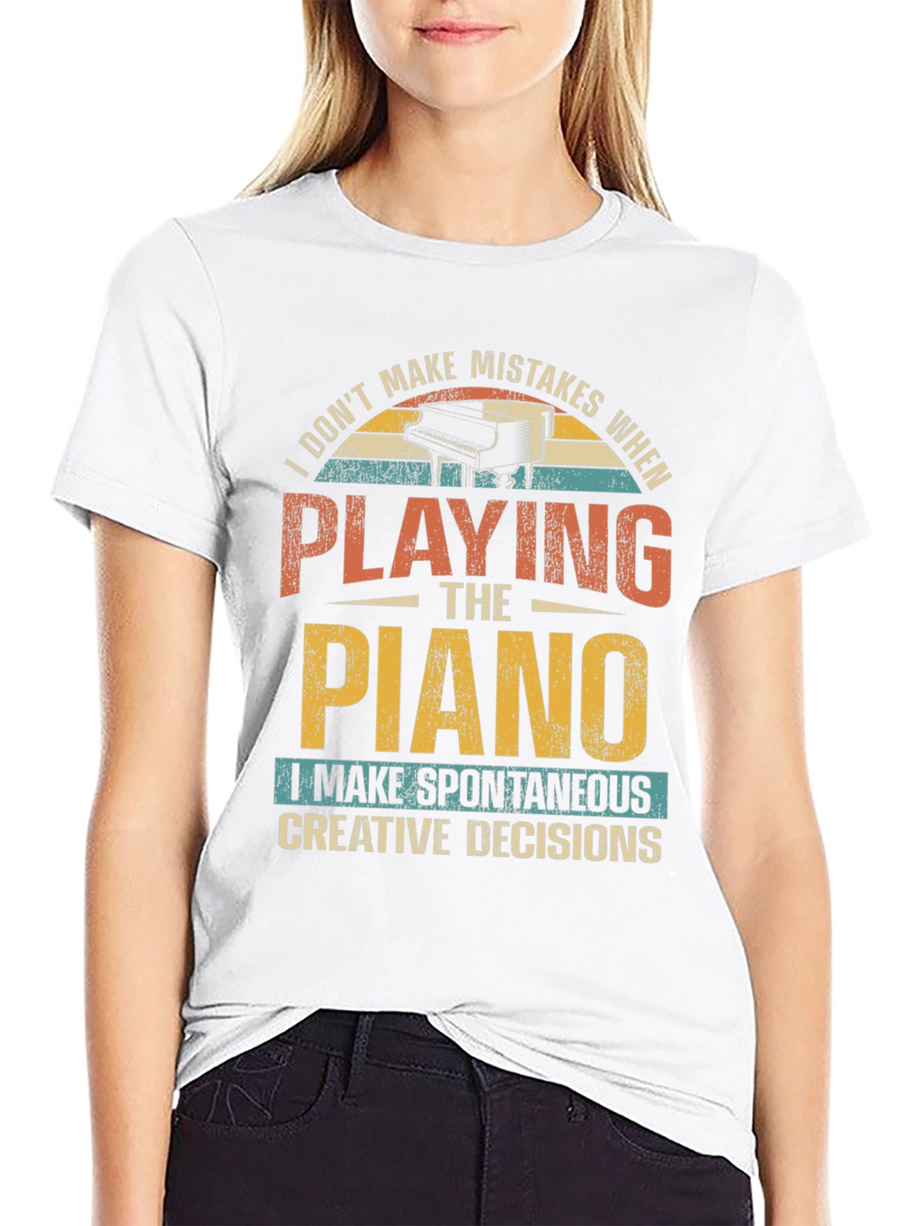 Funny Piano T-Shirt - Spontaneous Creative Decisions